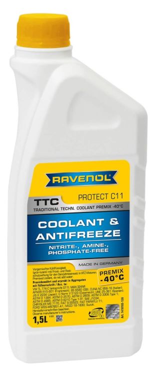 Ravenol TTC Coolant Premix Protect C11 (-40C, желтый)
